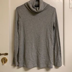 Gray turtleneck sweater
